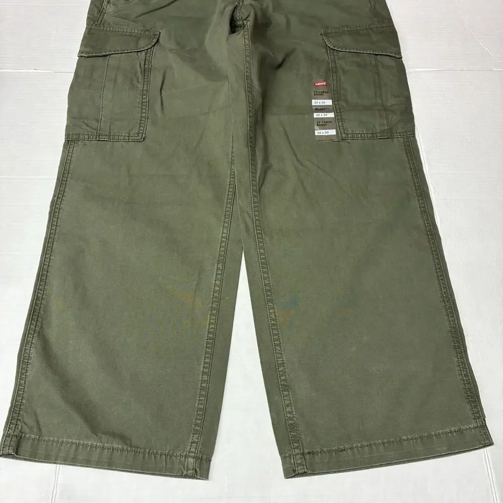 Levi’s XX Cargo Baggy Pants Men’s Size 32x30 Forest Green Slightly Tapered Leg